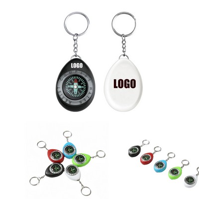 Eco-Friendly Plastic Glow Compass With Keychain