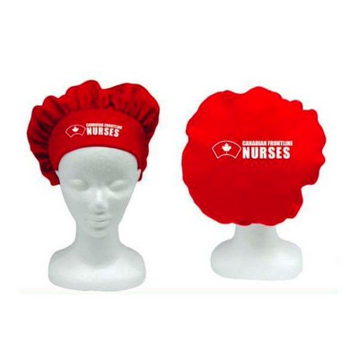 Polyester Bouffant Style Medical Nurse Cap w/Front Brim