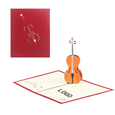 3D Violin Greeting Card