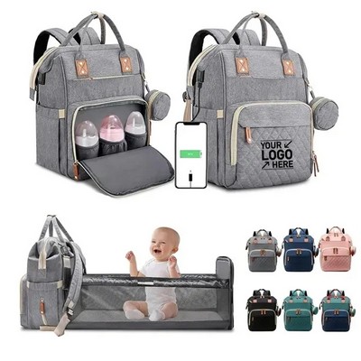 Diaper Backpack with Built-In Changing Station