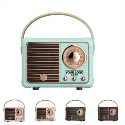 Vintage Mini Bluetooth Speaker with Retro Design