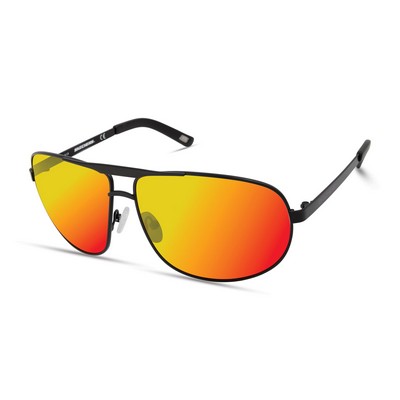 Sketchers® Men's Matte Black Sunglasses w/Boredeaux Mirror