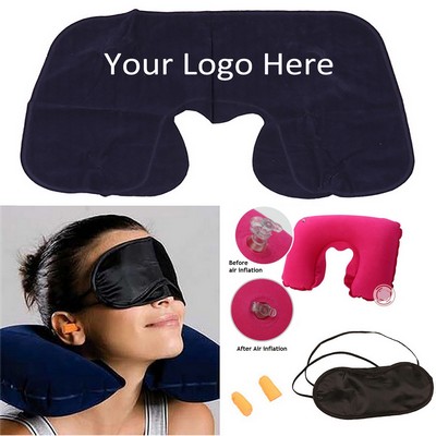 Inflatable U-Shaped Travel Neck Pillow