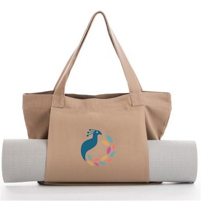 12 oz Yoga Bags Yoga Mats Bags Carrier Canvas Tote Bags for Pilates Travel Beach Workout (Colorful)