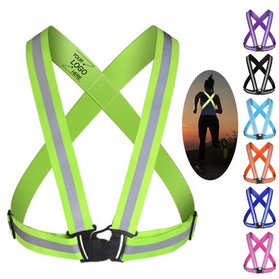 High Visibility Reflective Running Vest with Belt Straps