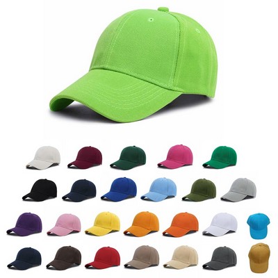 Stock Solid Color Polyester 6-Panel Cap