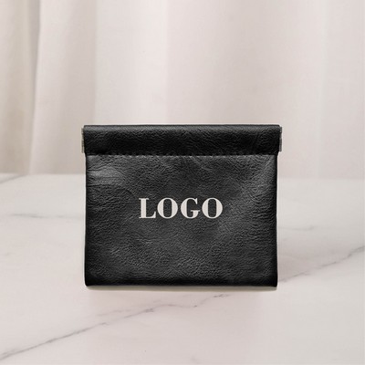 Personalized Snap Closure Leather Organizer Pouch