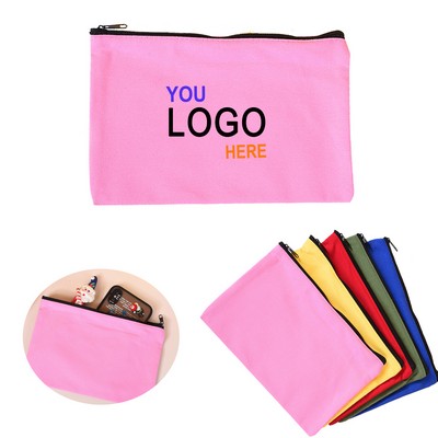 Canvas Zipper Stationery Pencil Pouch