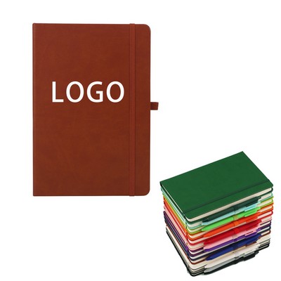 A5 Hard Cover Journal Notebook with Matching Color Pen