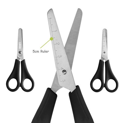 Small Scissors with Ruler Blade & Ergonomic Handle