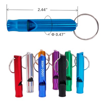 Cylinder Aluminum Whistle Keychain