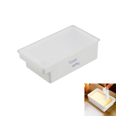 Plastic Butter Dish Container with Lid & Cutter Board