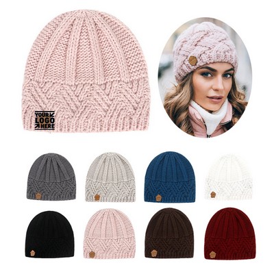 Knitted Beanie Hat For Women