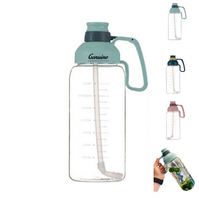 64 Oz Water Bottle with Removable Reusable Straw