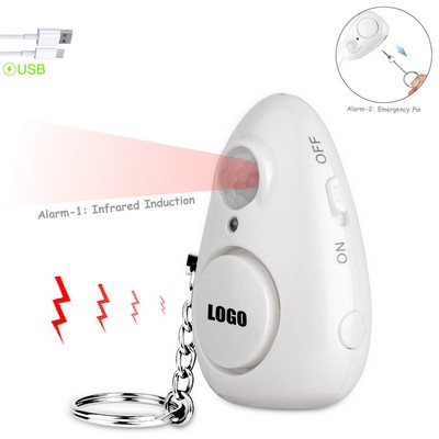 Rechargeable 2-in-1 Egg Shaped Self-Defense Alarm With Flashlight