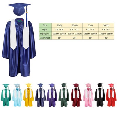 Certificate Kindergarten Graduation Cap Gown Stole Package with 2025 Tassel