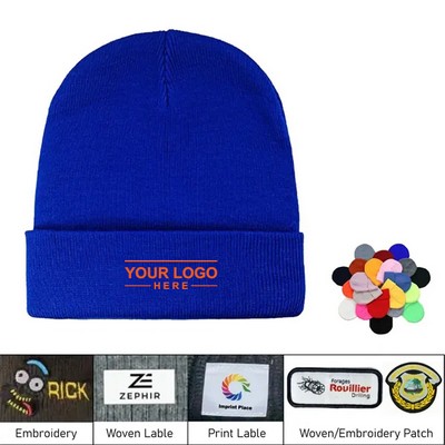 Embroidery Knitted Beanie Hat