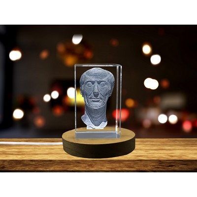 Julius Caesar 3D Engraved Crystal Gift