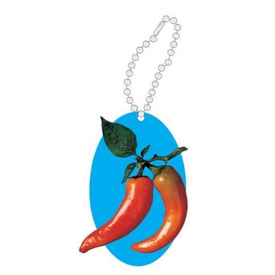 Chili Pepper Promotional Line Key Chain w/ Black Back (6 Square Inch)