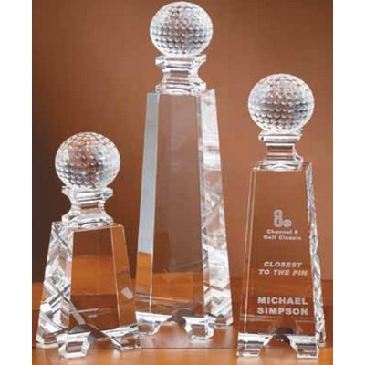 11" Crystal Golf Pillar Award