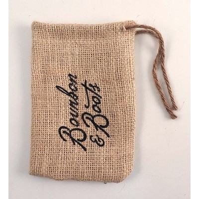 4"x6" Small Parts Jute/Burlap Drawstring Bag