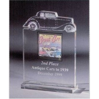 Custom Shape Acrylic Award on Acrylic Clear Base (5"x7")