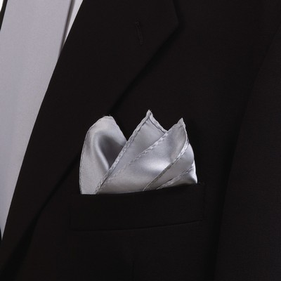 Light Gray Polyester Pocket Square