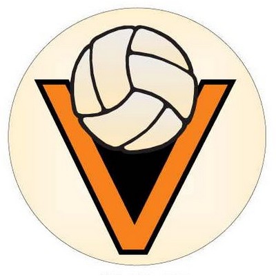 Volleyball in "V" Metal Round Photo Magnet (2.5" Diameter)