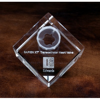 Jewel Cut Crystal Cube Award (4"x4"x4")