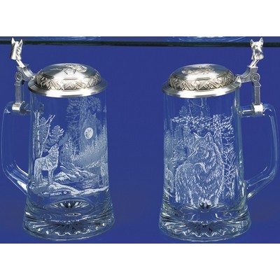 Glass Timber Wolf Stein Mug