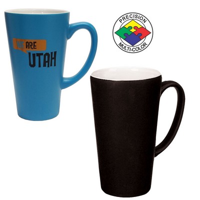 16 Oz. Black/White Cafe Latte Mug - Dishwasher Resistant - Precision Spot Color