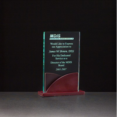 Premium Series Acrylic Award on Mahogany Base (4 7/8"x6 1/2")