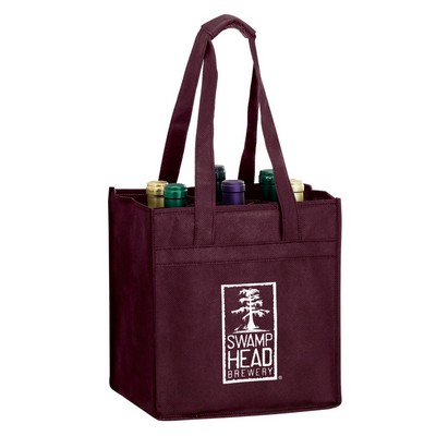 10"x7"x11" Wine Tote Bag - 6 Bottle Non-Woven Tote