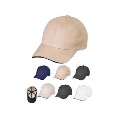 Low Crown Chino Twill Cap w/Sandwich Bill