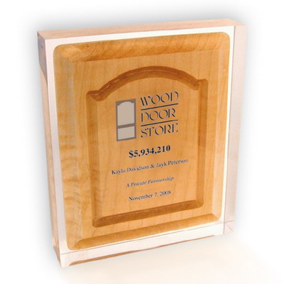 Rectangle Wood Embedment/Award/Recognition (6"x 8"x 1")