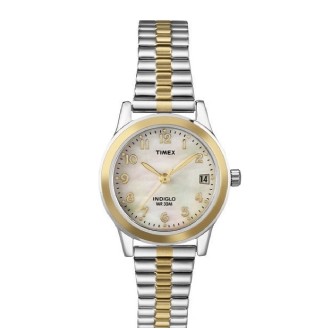 Timex 2-Tone Elevated Classics Dress Expansion Watch W/ MOP Dial