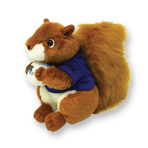 Custom Plush Squirrel Holding Imprinted Golf Ball