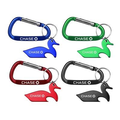 Duck Shape Bottle Opener w/Key Chain & 7 Cm Carabiner