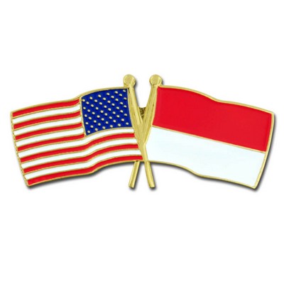 USA & Indonesia Flag Pin