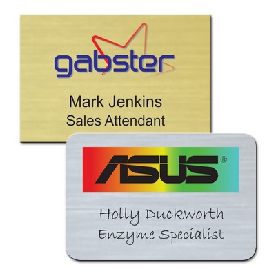 Zeus Metallic Plastic Name Badge (2"x3")