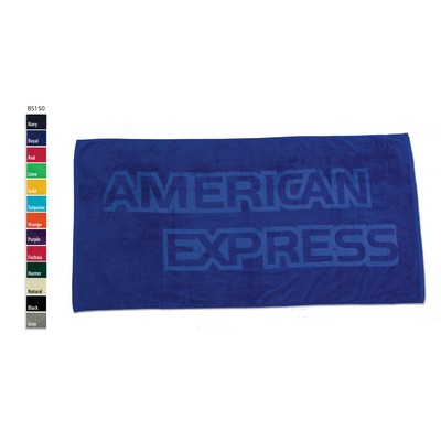 35" x 60", 15 lb., Mid-Weight Color Velour Beach Towel (Screen Print)