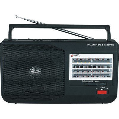 SuperSonic 5 Band AM/ FM/ SW1/ SW2/ TV Portable Radio