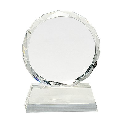 5" Round Faceted Crystal Award