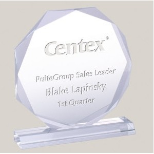 7" Beveled Octagon Acrylic Award