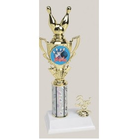 12" Column Insert Trophy w/Trim Figure