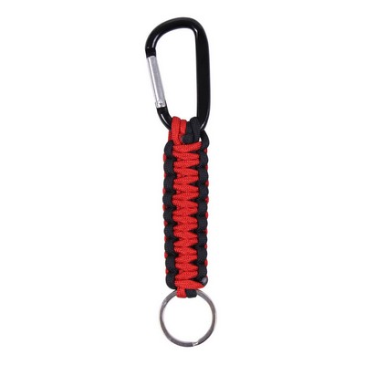 Red/Black Paracord Key Chain w/Carabiner