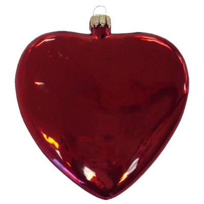 3 1/2" Heart Glass Disc Ornaments with Custom Imprint