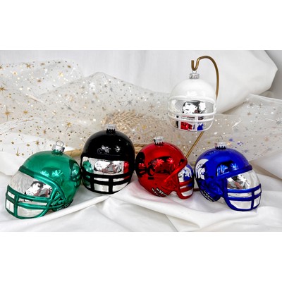 3 1/4" Glass Football Helmet Shape Ornament