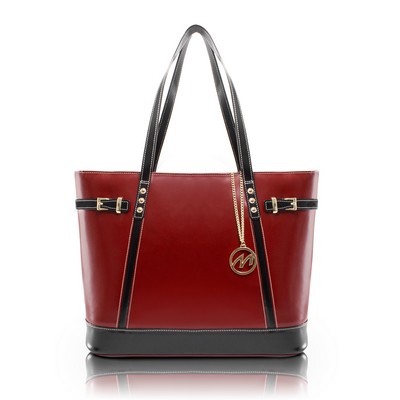 SERAFINA | Red Leather Tablet Tote | McKleinUSA