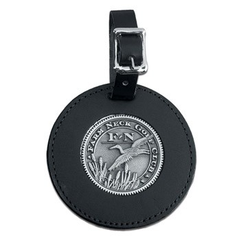 Leather Bag Tag with Pewter Insert